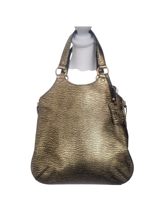 Yves Saint Laurent Handbags - YVES SAINT LAURENT Metallic Gold Textured Leather Hobo Bag - Archival YSL